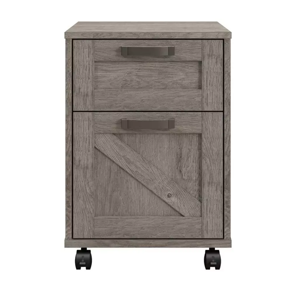 Pemberly Row Modern 2 Drawer Mobile File Cabinet Restored Gray - Sleek Office Storage Solution