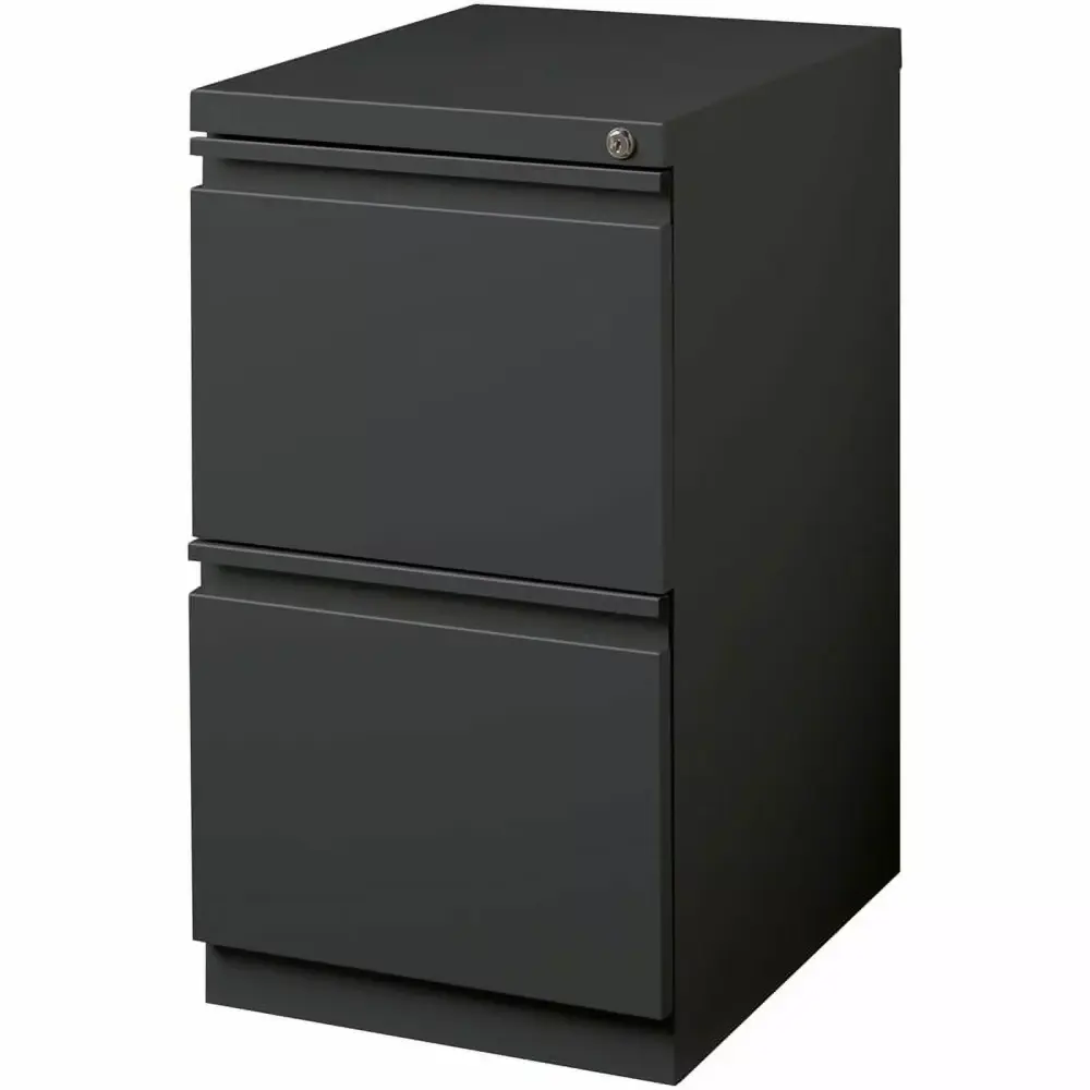 Scranton & Co 2-Drawer Modern Metal Mobile Pedestal File Cabinet Charcoal Office Organization