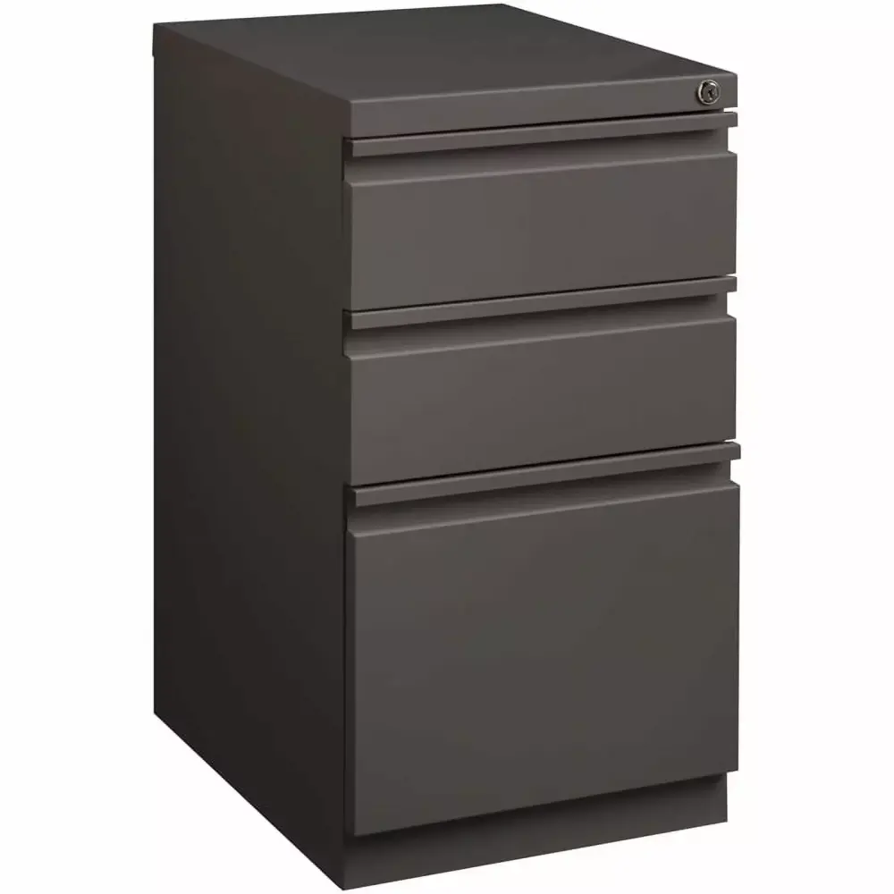 Scranton & Co 20 3-Drawer Modern Metal Mobile Pedestal File Cabinet Espresso