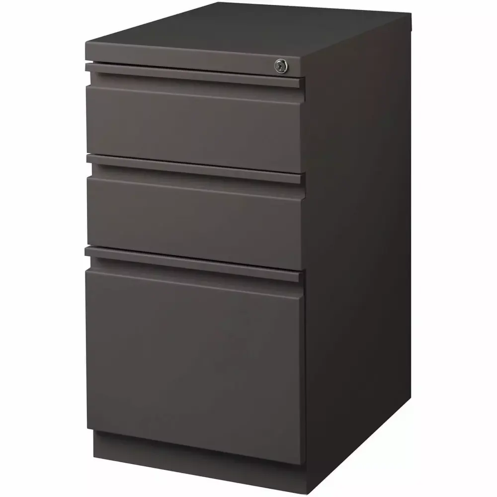 Scranton & Co 20 3-Drawer Modern Metal Mobile Pedestal File Cabinet Espresso