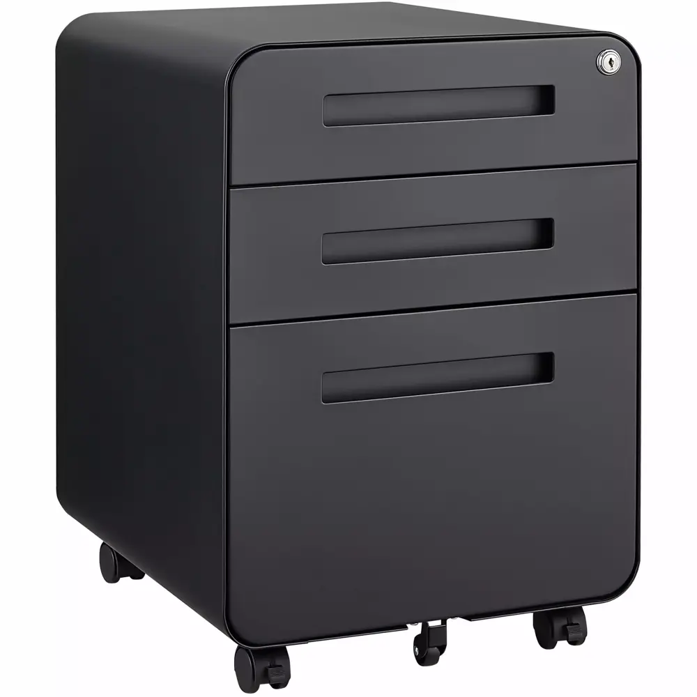 3 Drawer Mobile File Cabinet Under Desk Office Simple Style Versatile Storage Legal Letter A4 Files 5 Wheel Anti-Tilting B...