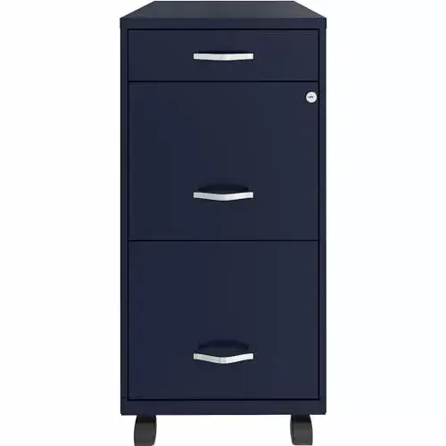 LYS SOHO 3-Drawer Mobile Navy File Cabinet Office Storage TeviRoom