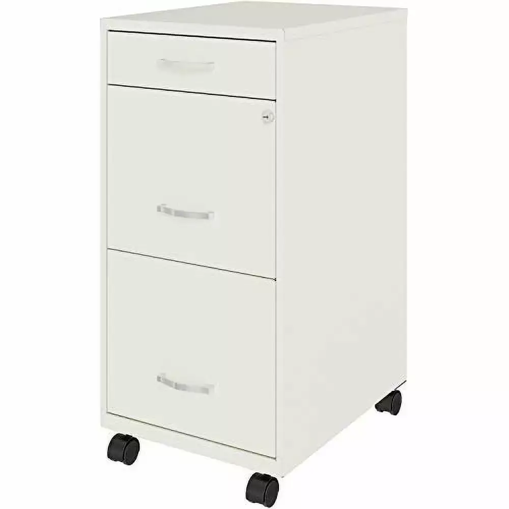 LYS SOHO Box File Mobile White File Cabinet 3 Drawer 26.5 x 14.3 x 18 TeviRoom