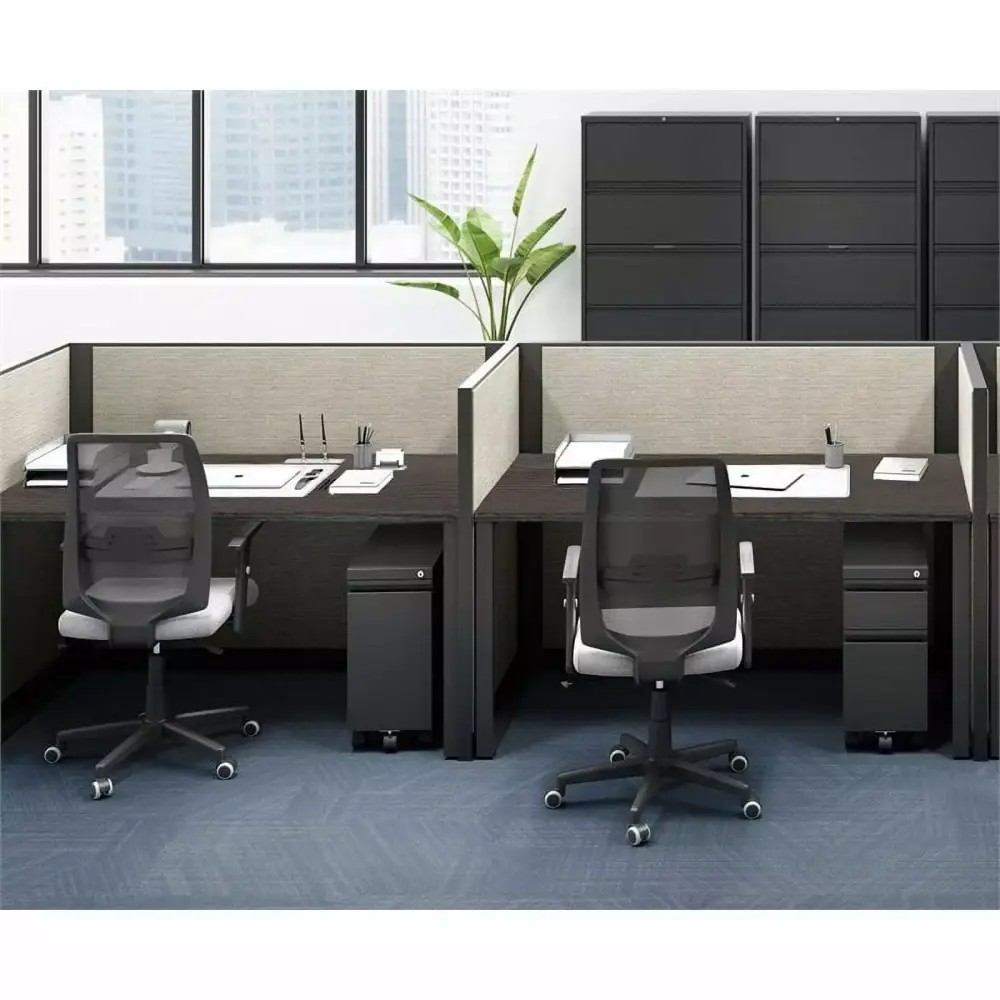 UrbanPro 20 2-Drawer Modern Metal Mobile Zip Pedestal File Cabinet Black