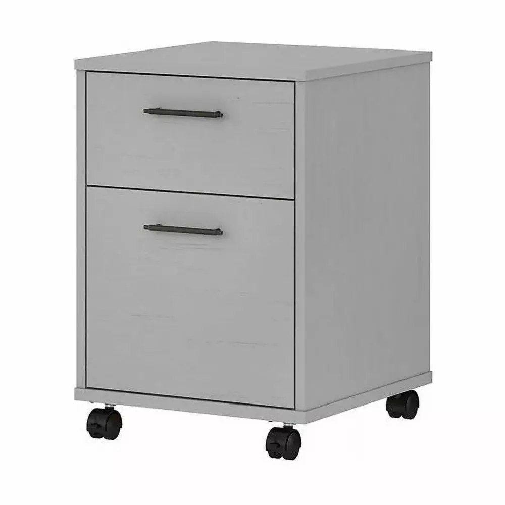 UrbanPro 2 Drawers Farmhouse Wood Mobile File Cabinet Gray