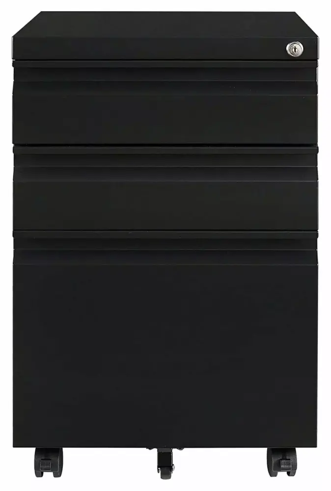 Wangc123 3 Drawer Mobile Vertical File Cabinet Lock Legal Letter A4 Size Office Use