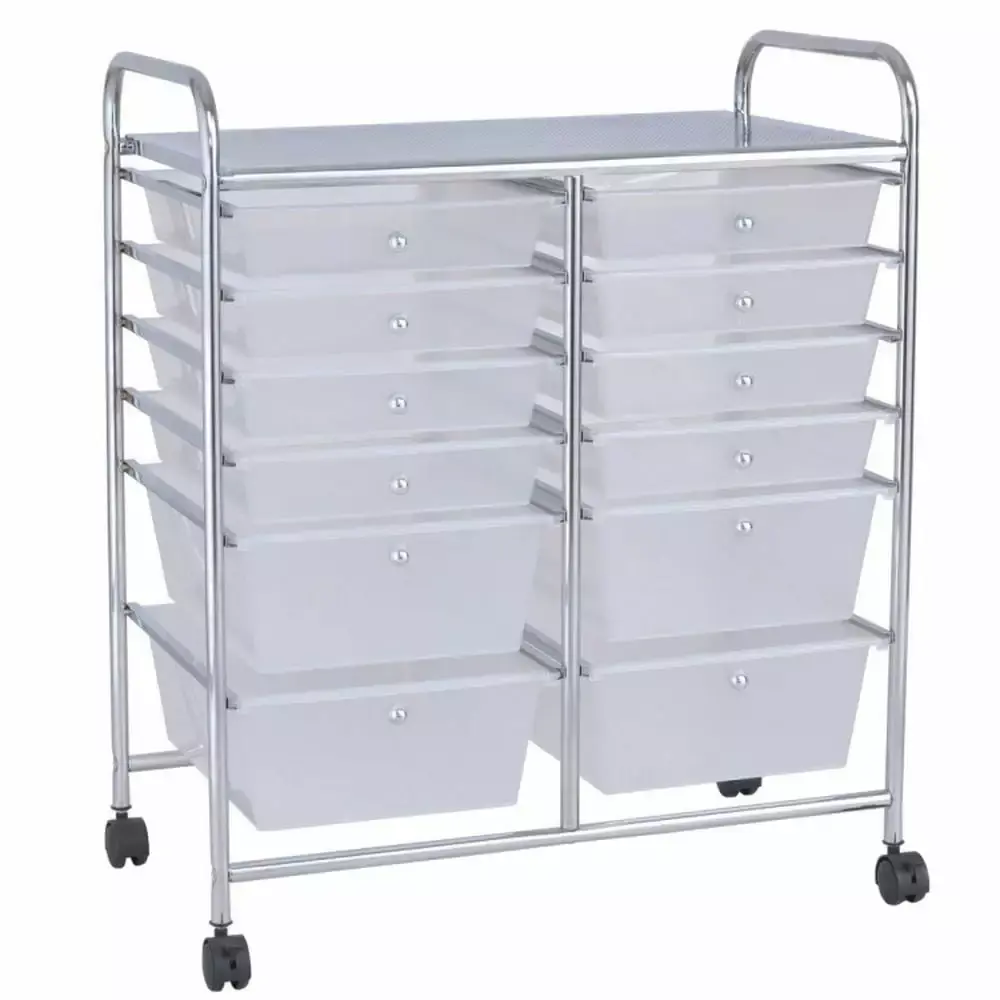 YYAo 12-Drawer Rolling Cart File Cabinet Organizer Home and Office