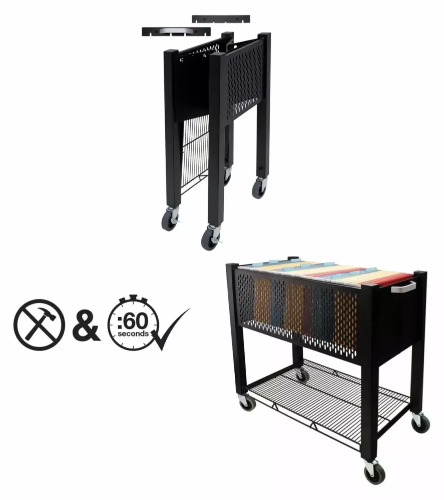 VF53000 InstaCart File Cart 14-1/4w x 28-1/2d x 27-3/4h Black DyGTyX