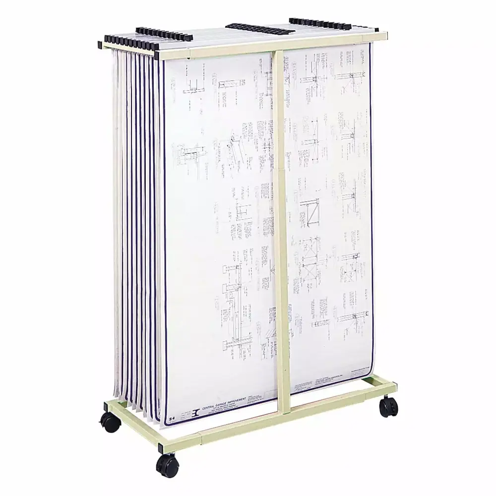 Safco Mobile Vertical Metal File Stand Tropic Sand Easy File Access