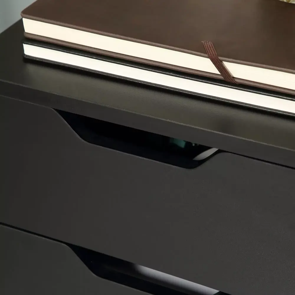 Homiyad Black 3-Drawer Mobile File Cabinet Rolling Printer Stand