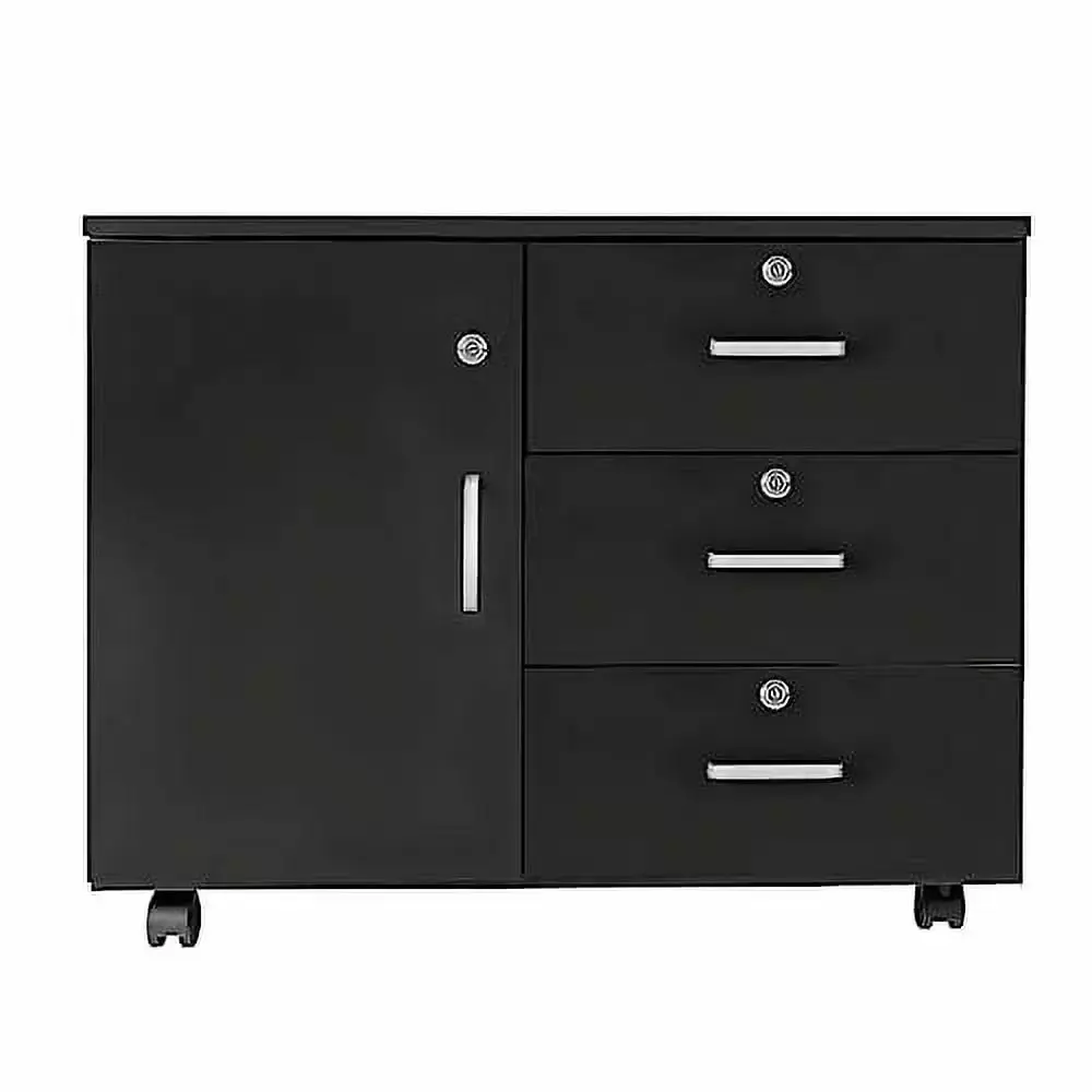 3-Drawer Mobile File Cabinet Dresser Chest Door Printer Stand Home Office TeviRoom