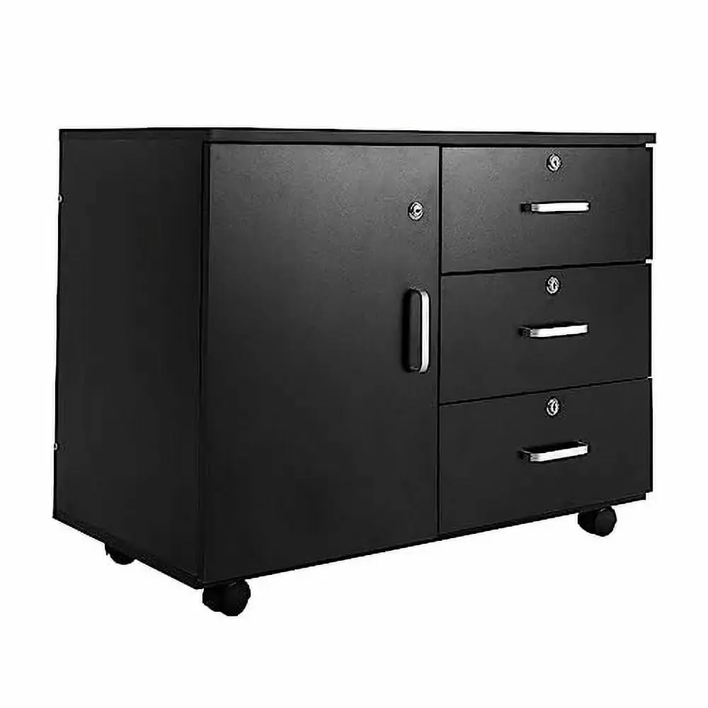 3-Drawer Mobile File Cabinet Dresser Chest Door Printer Stand Home Office TeviRoom