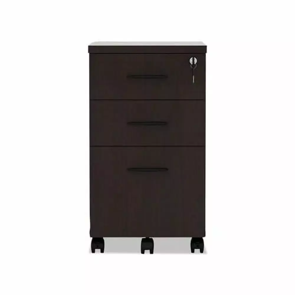 Alera Valencia Mobile Letter File Cabinet Pedestal Mahogany