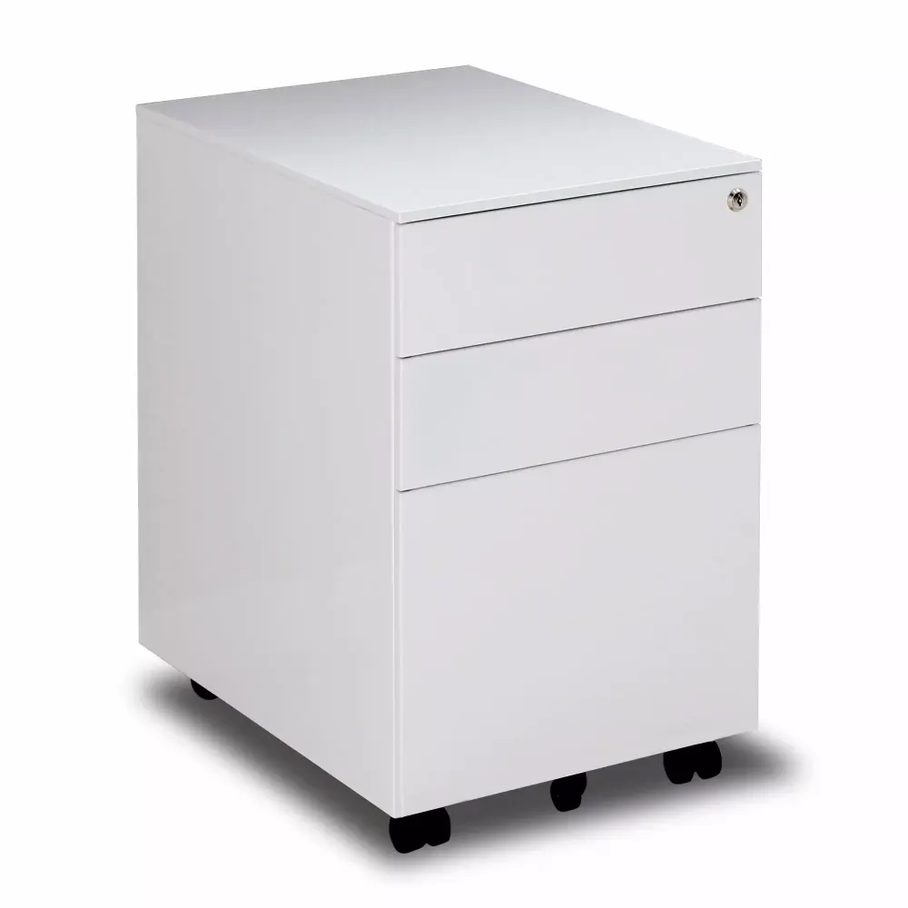 Dcenta 3 Drawer Mobile File Cabinet Lock Steel Fully Assembled Wheels