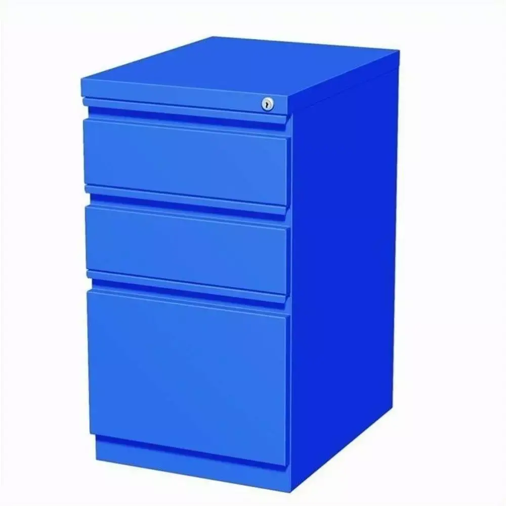 Kingfisher Lane Metal Mobile Pedestal File 3-Drawer Cabinet Classic Blue