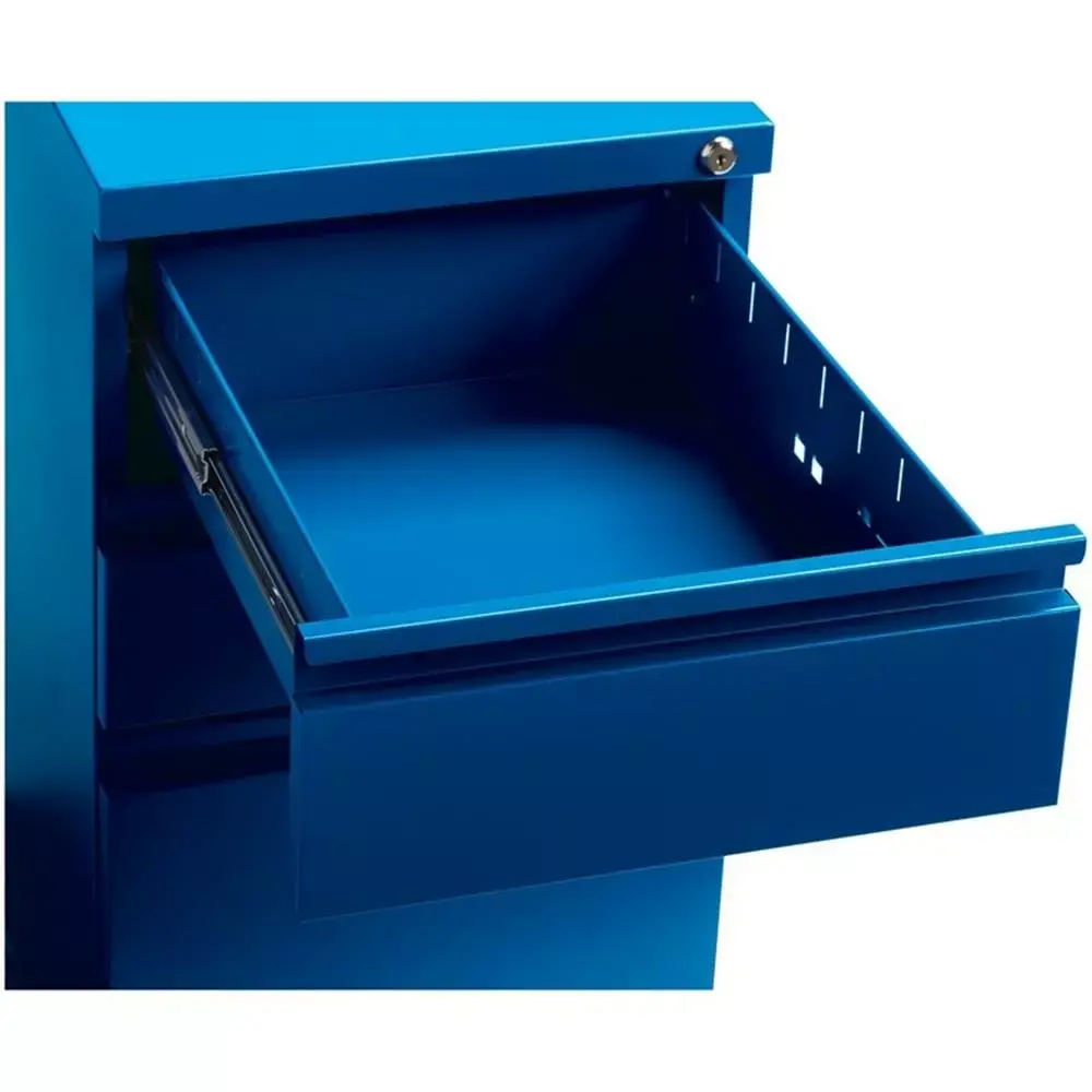 Kingfisher Lane Metal Mobile Pedestal File 3-Drawer Cabinet Classic Blue