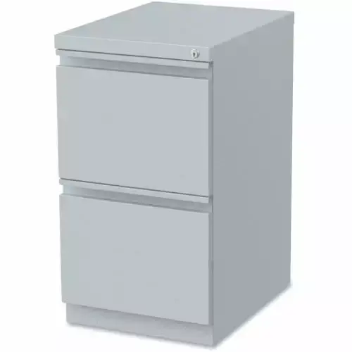 Lorell Mobile Pedestal File 15 x 19.9 x 27.8 2 Drawer Ball-bearing Suspension Platinum