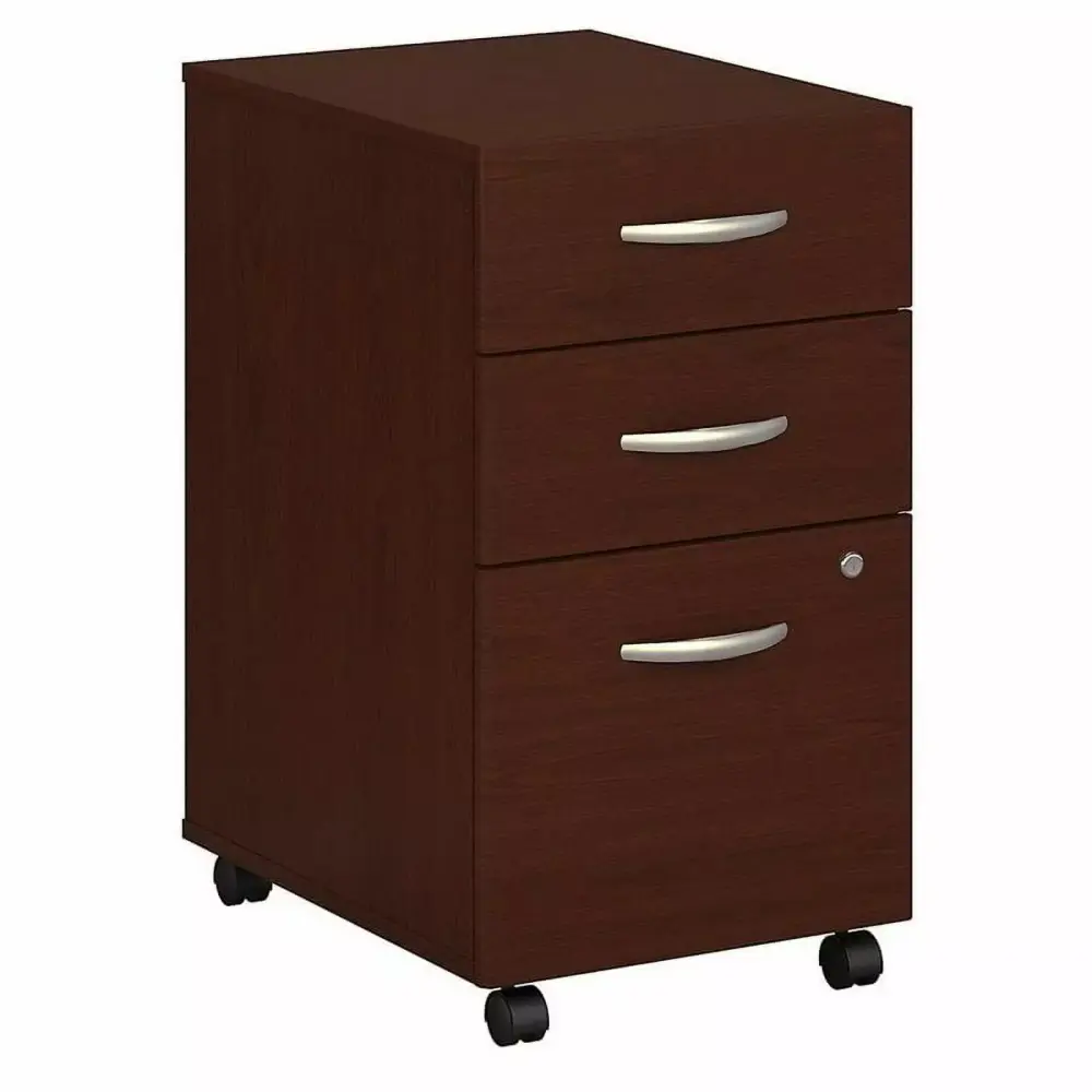 Scranton & Co 3-Drawer Mobile Pedestal File Cabinet Mahogany