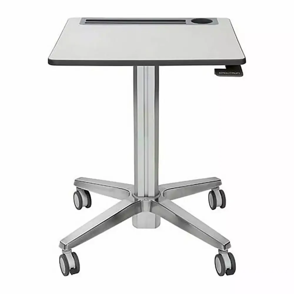 Ergotron LearnFit Short Sit Standing Desk Mobile Rectangular Gray Silver