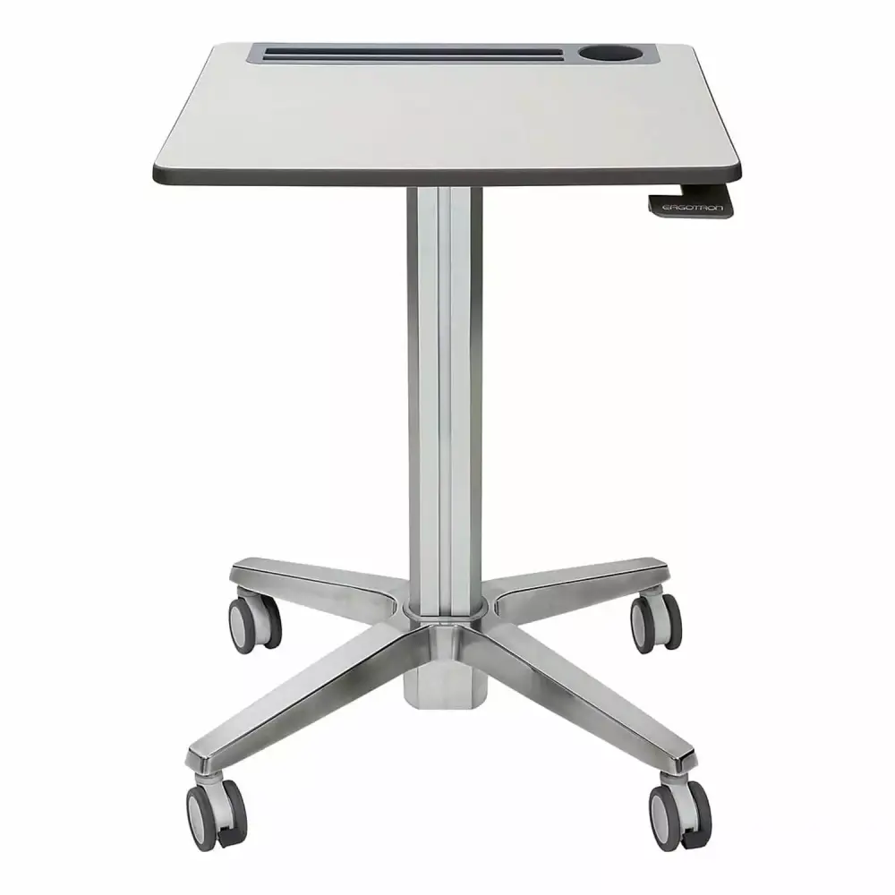 Ergotron LearnFit Short Sit Standing Desk Mobile Rectangular Gray Silver