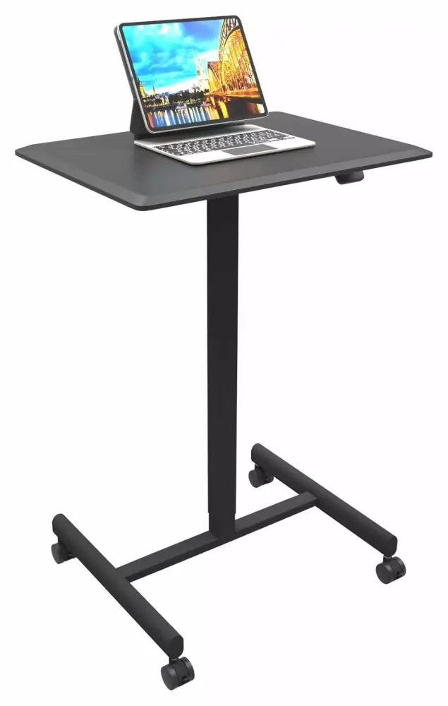 Jadona Mobile Rolling Laptop Standing Desk Adjustable Work Table Wheels