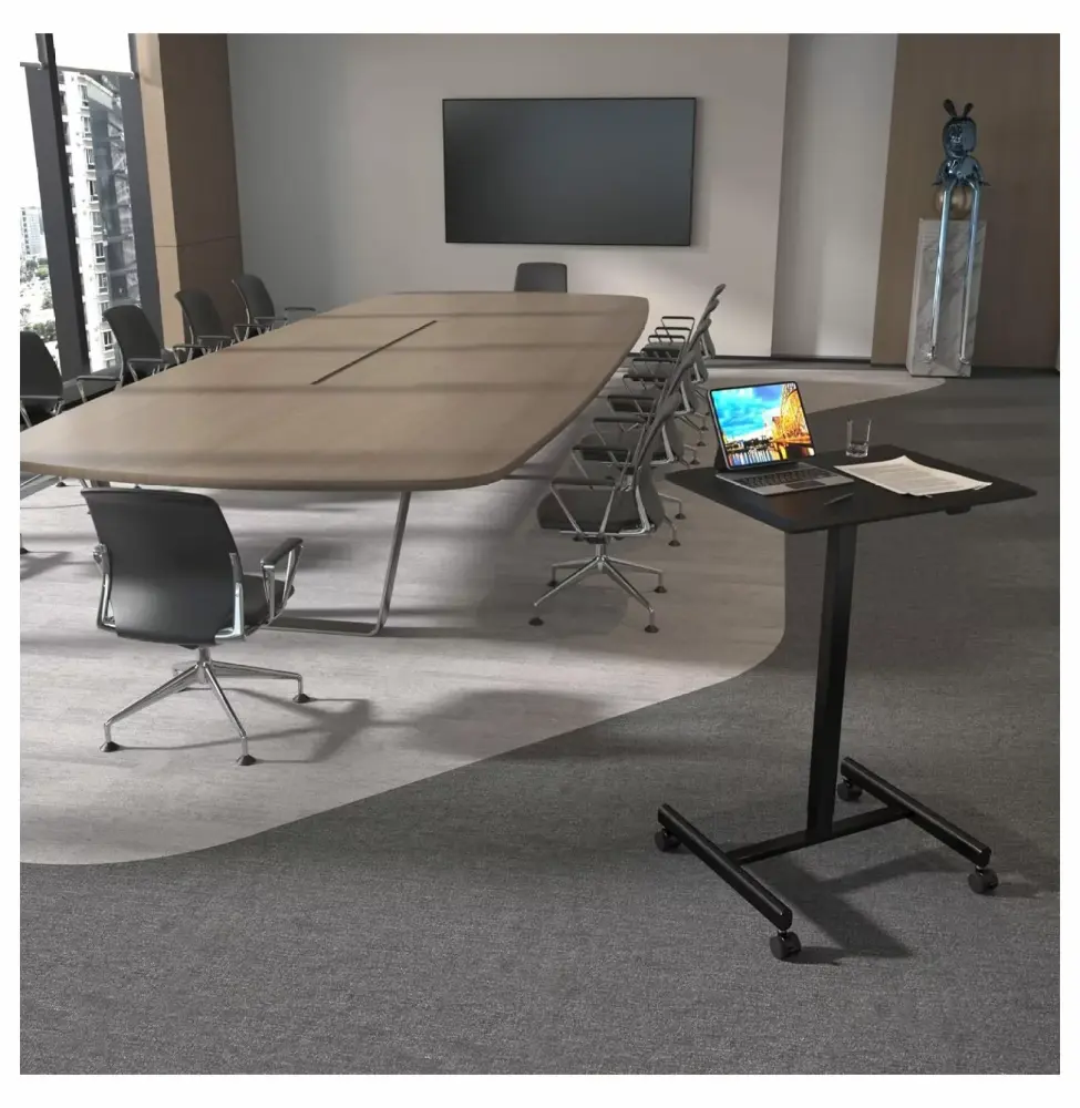 Jadona Mobile Rolling Laptop Standing Desk Adjustable Work Table Wheels
