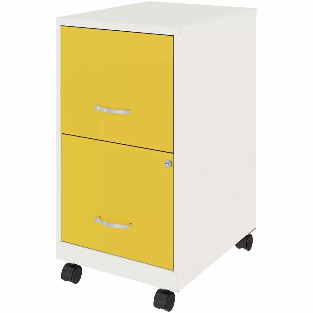 Pemberly Row 18 2-Drawer Metal Mobile Vertical File Cabinet White Goldfinch