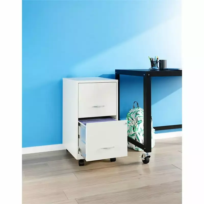 UrbanPro 18 2-Drawer Smart Modern Metal Mobile Vertical File Cabinet White