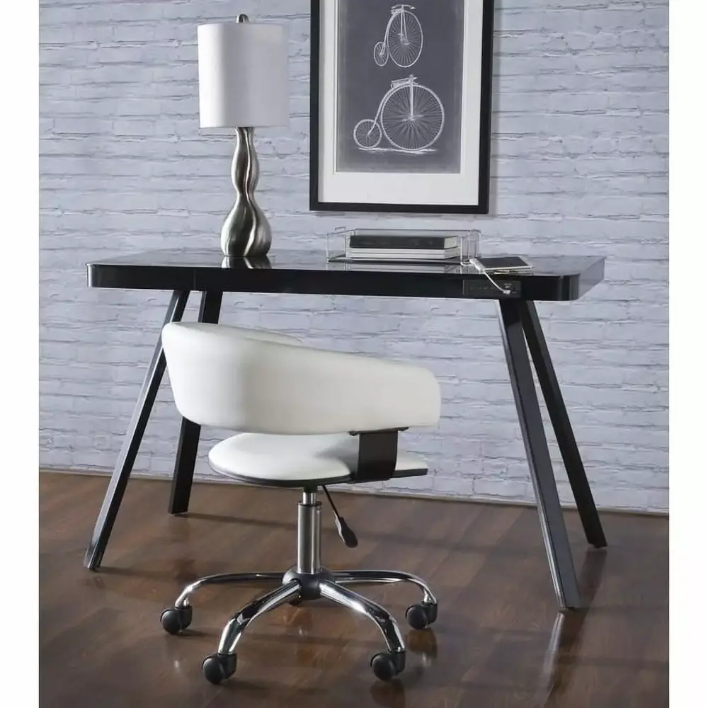 Powell Ivana White Swivel Desk Chair Modern Office Chair