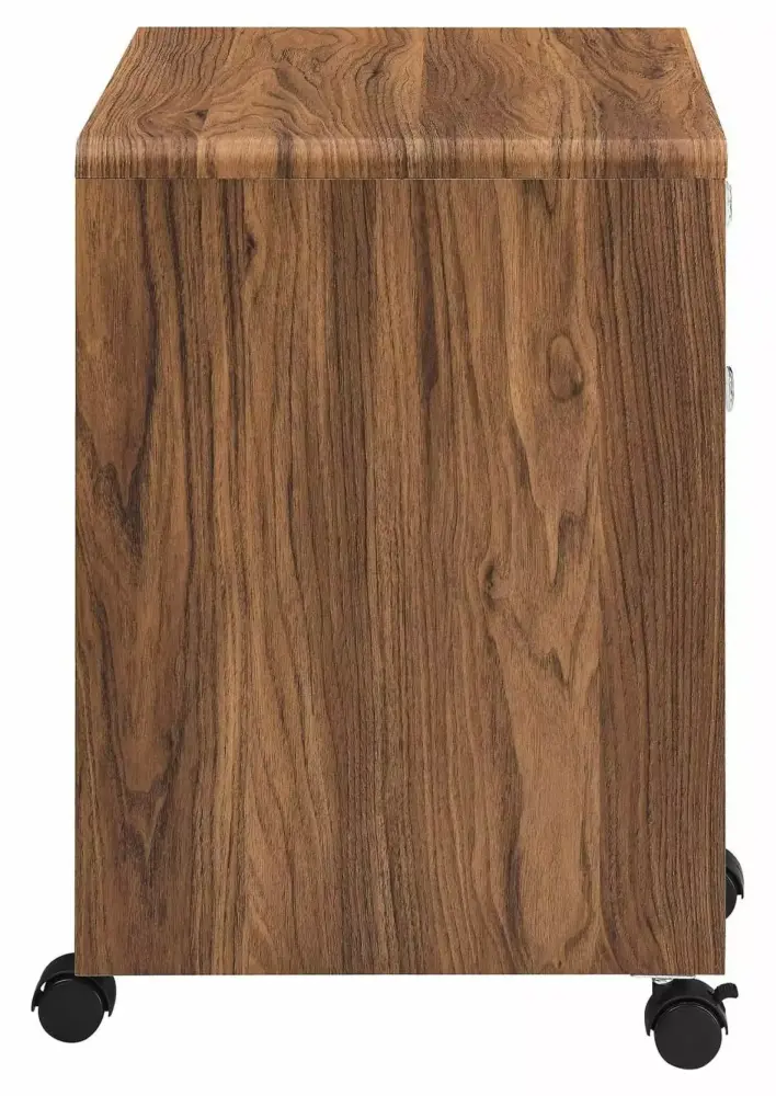 DazzAura Transmit Modern Wood & Plastic File Cabinet Walnut/White