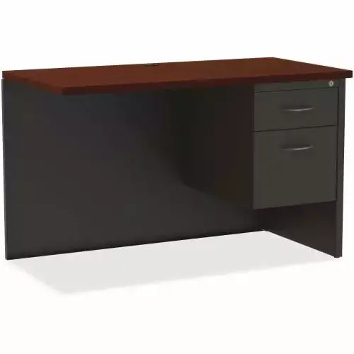 Lorell Mahogany Laminate Charcoal Modular Desk Series LLR79154