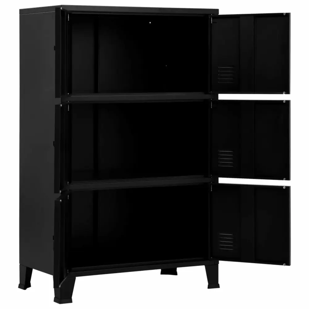 Anself 6 Door Office Cabinet Storage Shelves Name Tags Metal File Cabinet Black 29.5x15.7x47.2 Inches
