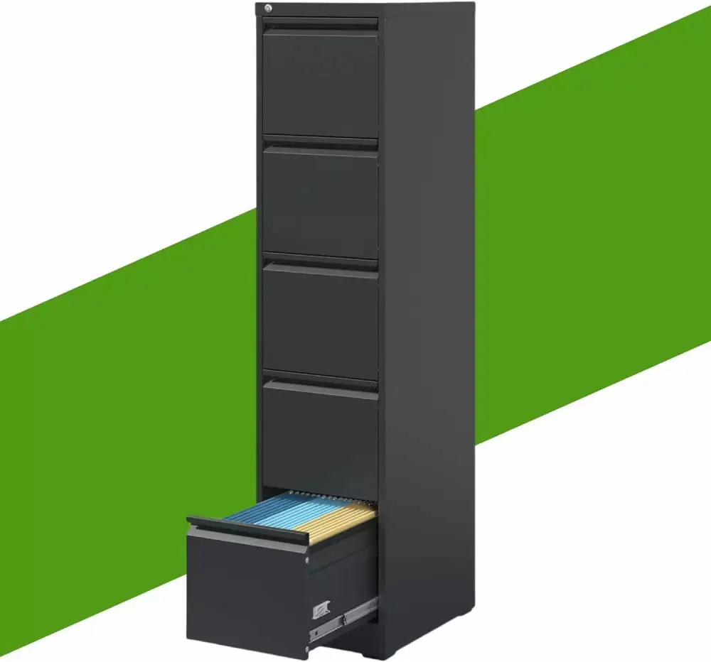 5 Drawer Vertical File Cabinet Lock Heavy Duty Metal Storage Legal Letter DEYUDE