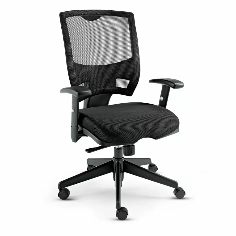 Alera Epoch Series Fabric Mesh Multifunction Chair. Supports Up to 275 lb. 17.63 to 22.44 Seat Height. Black