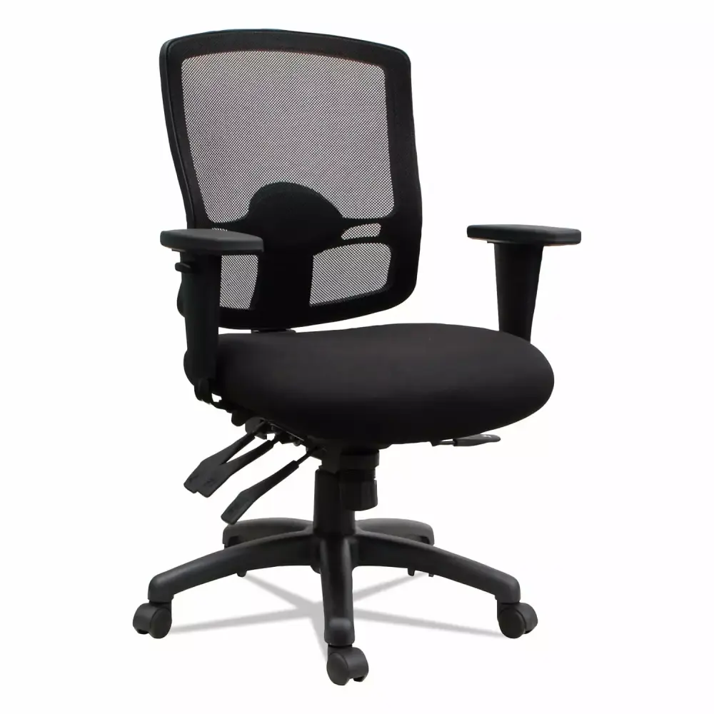 Alera Etros Series Mid-Back Multifunction Chair Seat Slide Black 275lb Capacity