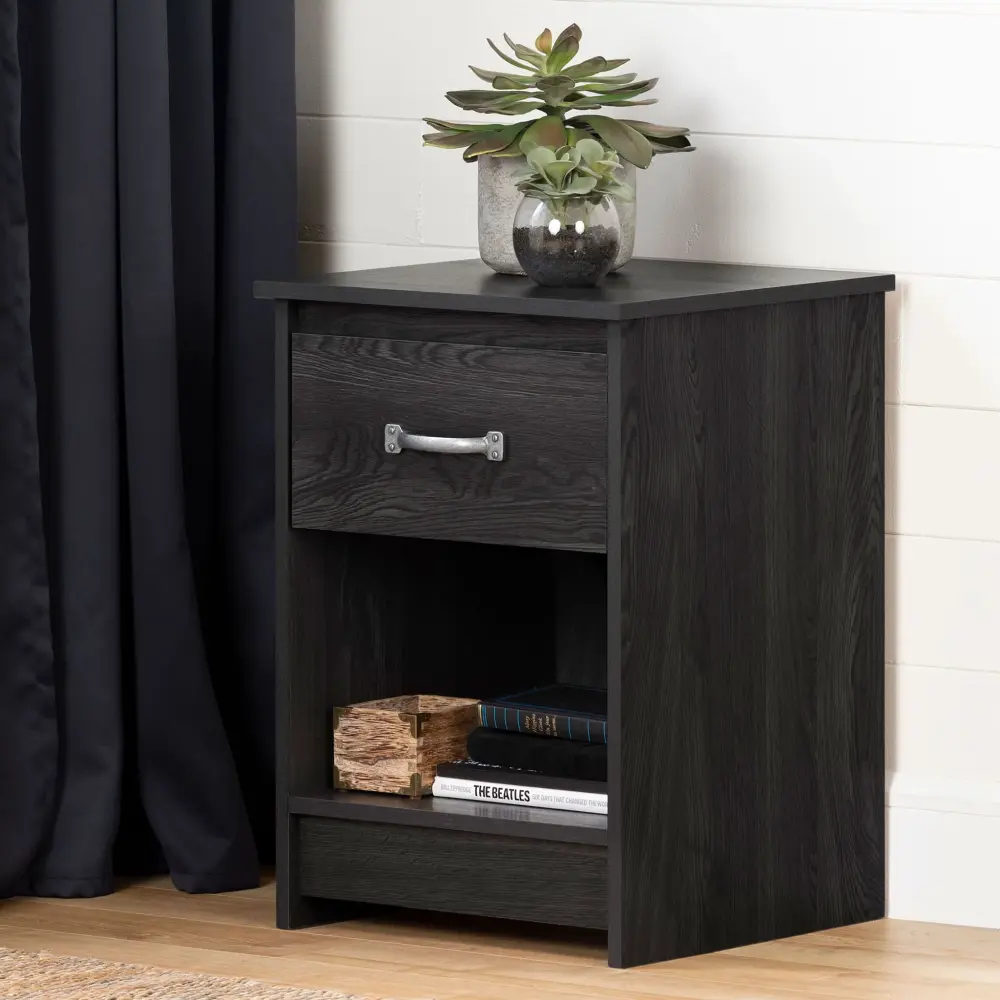1-Drawer Nightstand - Tassio Slate Oak