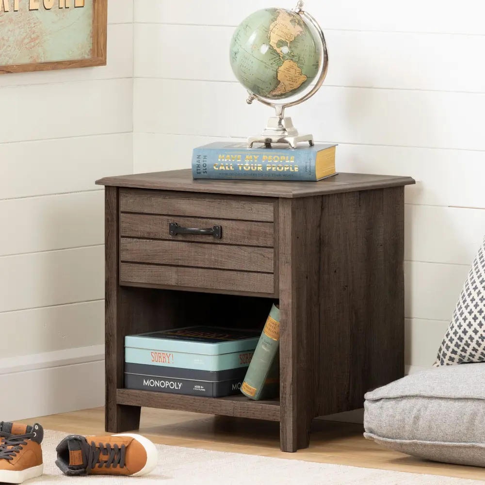 1-Drawer Nightstand Ulysses - Fall Oak | Assembly Included