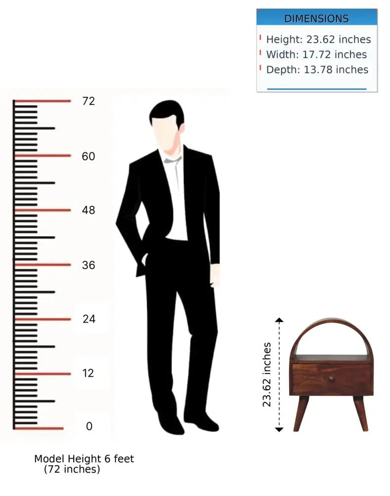 Dome Bedside Table - Espresso