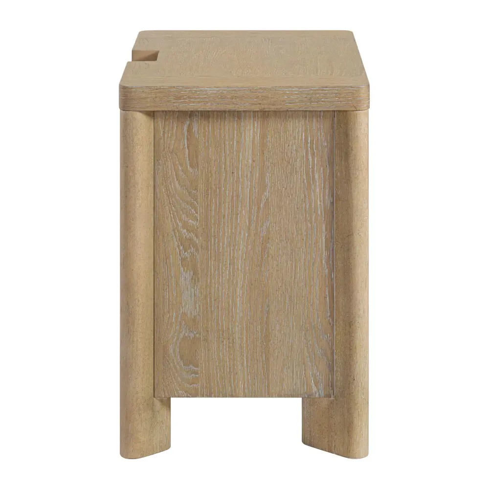 3 Drawer Nightstand - Tan 14 Inch Height