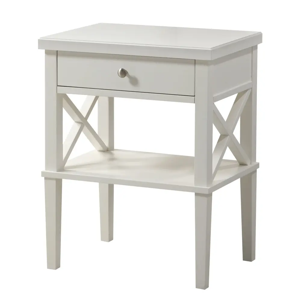 Madison - Nightstand Open Shelf And Drawer And Decorative Side Panels Master Bedroom