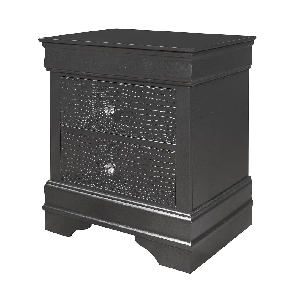 Under-Bed Storage Shaker - Crocodile Metallic Nightstand
