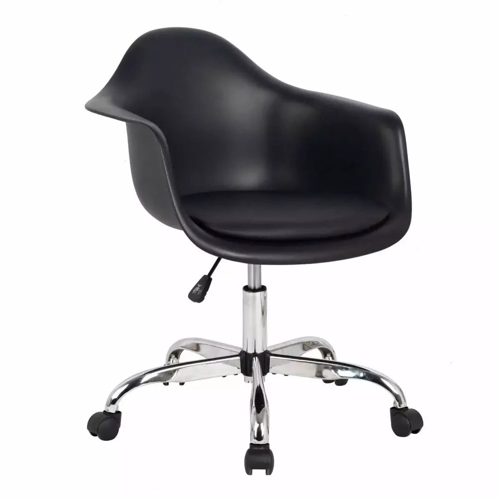 Hodedah Black Arm Bucket Seat Office Chair
