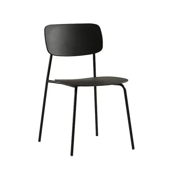 Industrial Armless Kitchen Chair Plastic Open Back Side Indoor Chair All-metal Base