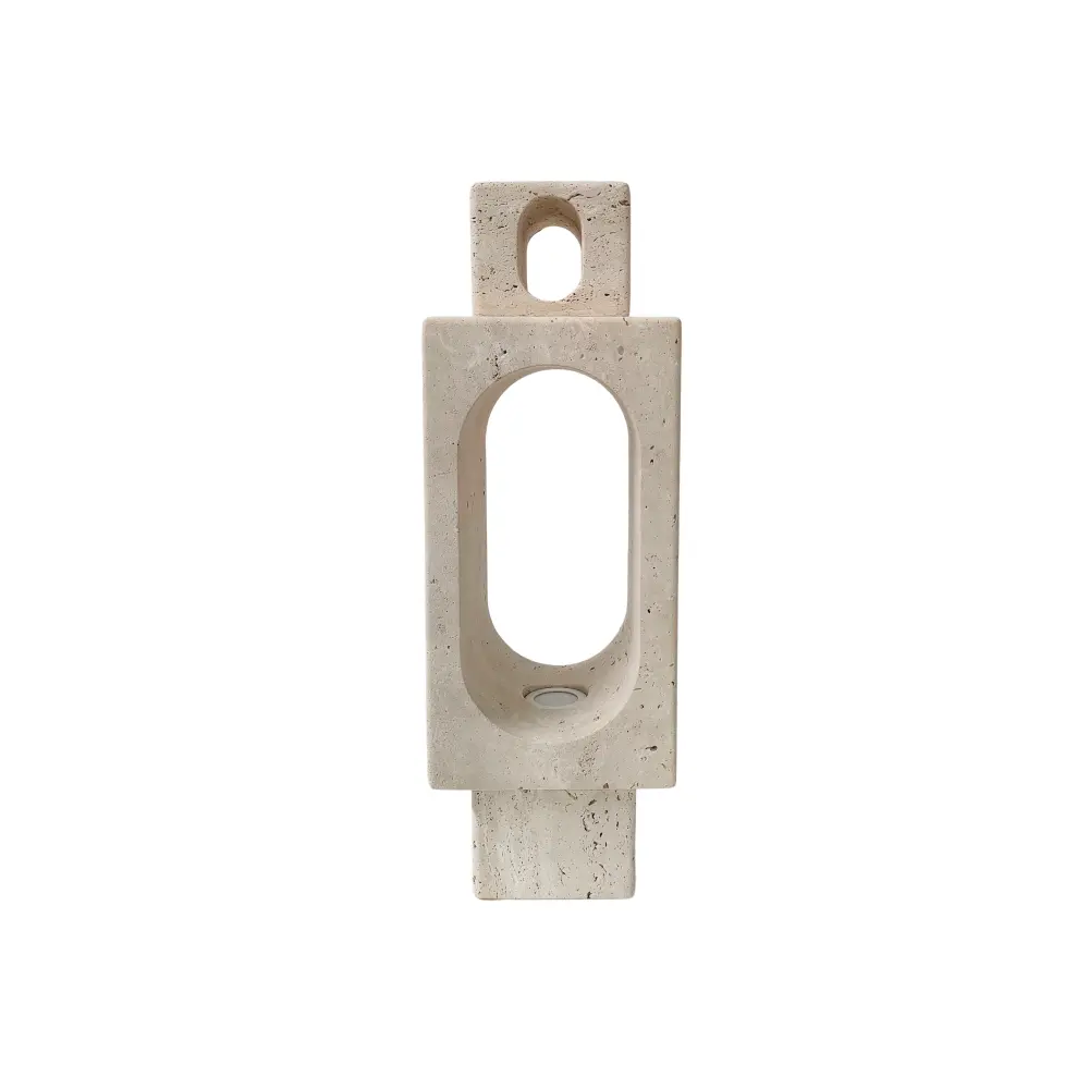 Livry table lamp - H40 cm - Alabaster Travertine