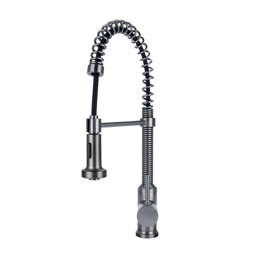 Fontaine Italia Residential Spring Kitchen Faucet Cone Sprayer Pewter Compatible Stand Mixers