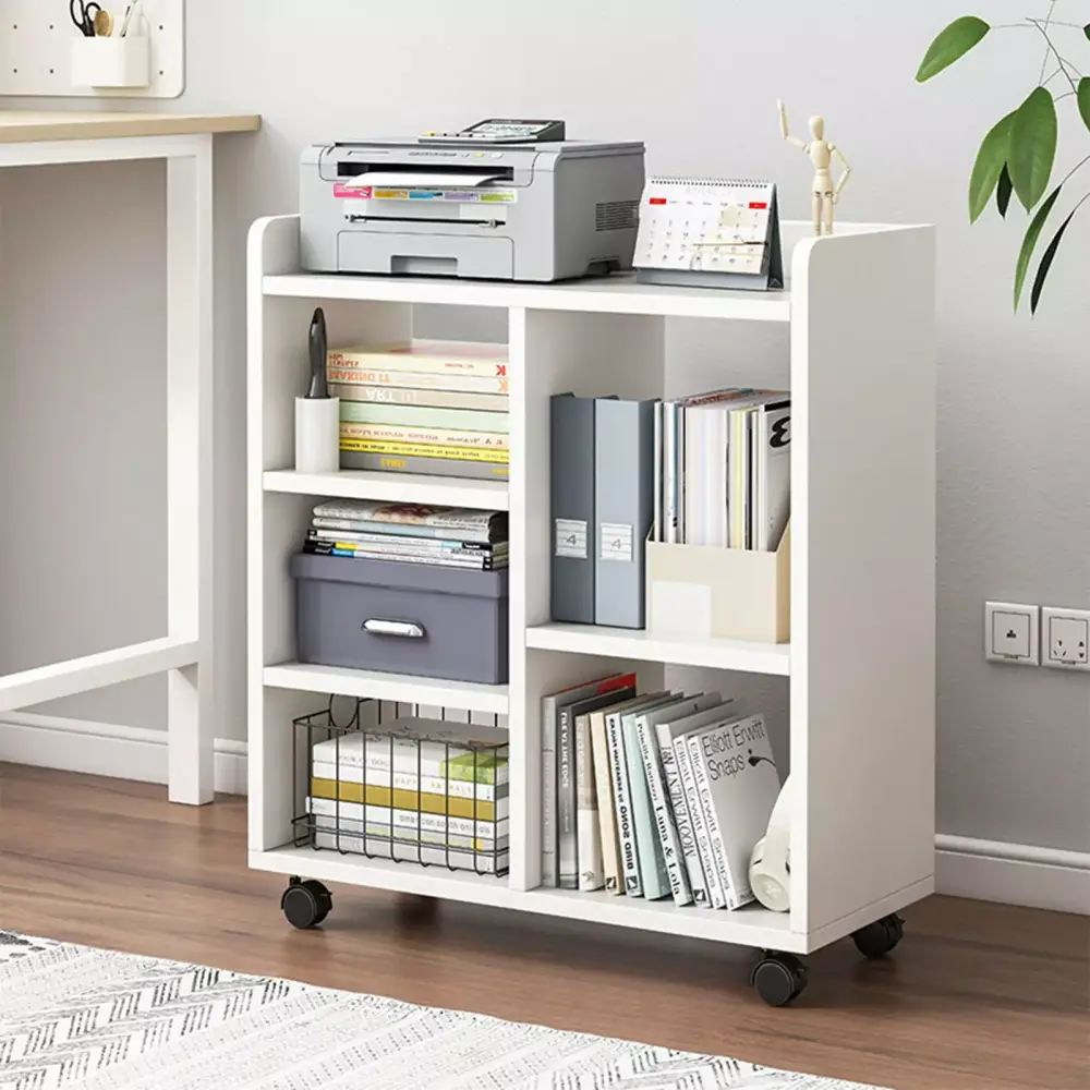 AQSQ 360 Degree Pulley File Cabinet Multi Compartment Shelf