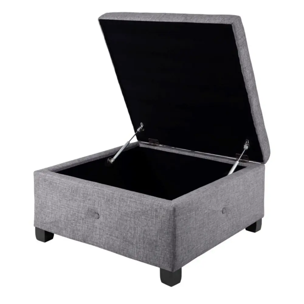 Aspen - Ottoman Cushiony Close Storage UL Certified Wood Finish