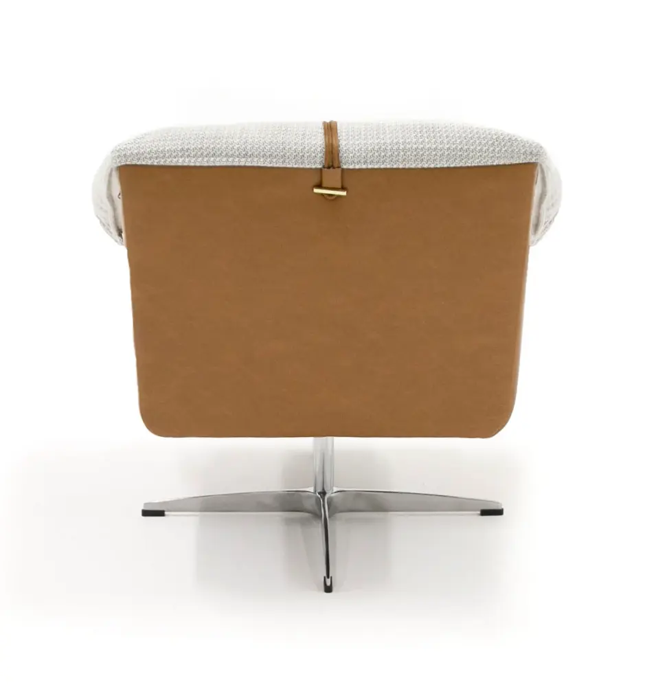 Modrest Ohio - Revolve Grey and Camel Fabric Accent Chair