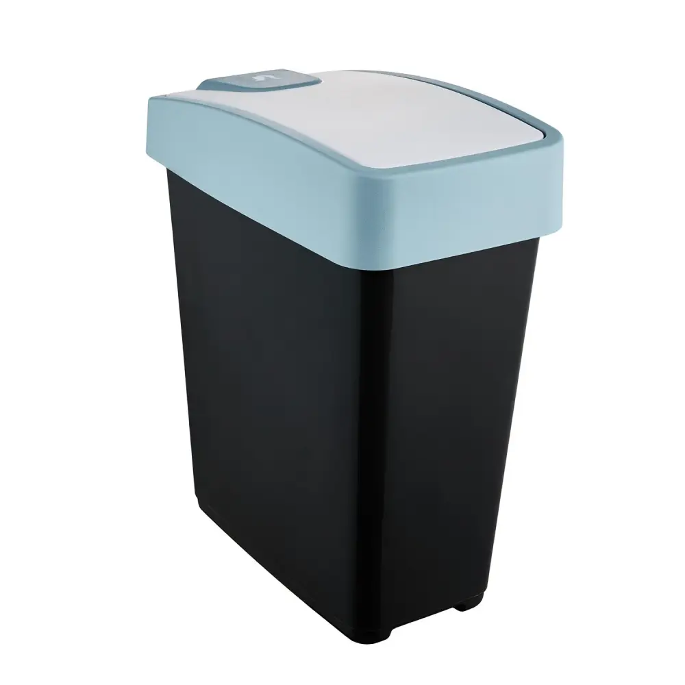Keeeper Waste Bin Trash Can 25L Twin Opening Recycling Sorting Matte Black | 13 Gallon