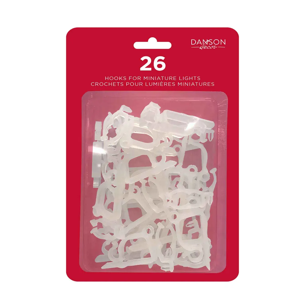 Hook Hanging Miniature Lights on Gutter, 26 Units
